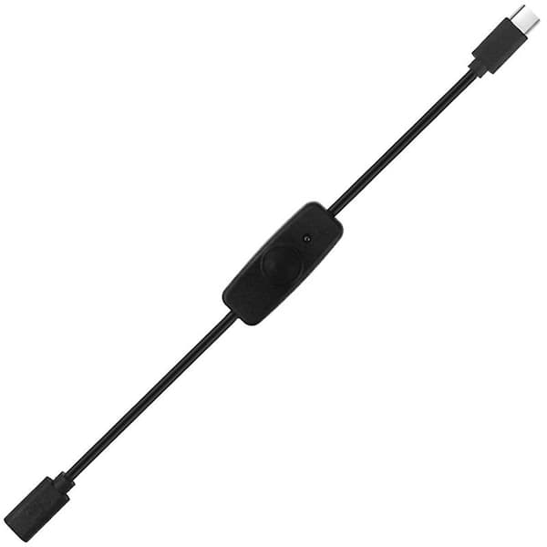 Virtakytkin USB Type C -liitäntävalolla, uros-naaraskytkin USB-C jatkokaapeli Raspberry Pi 4B:lle (2 kpl)