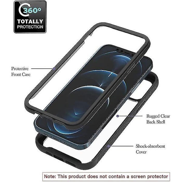 OnePlus 10 Pro 5G Fuldt Cover Hybrid Dobbeltlags Stødsikkert 360 Transparent Silikon PC + TPU Sort P