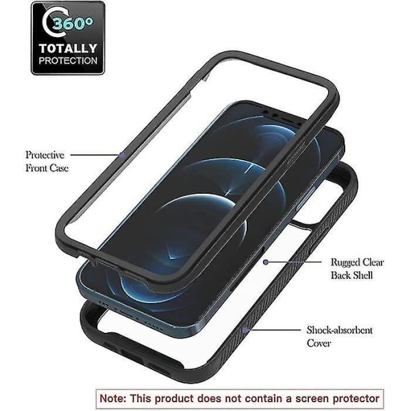 Oneplus 10 Pro 5g Full Case Hybrid Double Layer Shockproof 360 Transparent Silikon PC + Tpu Black P