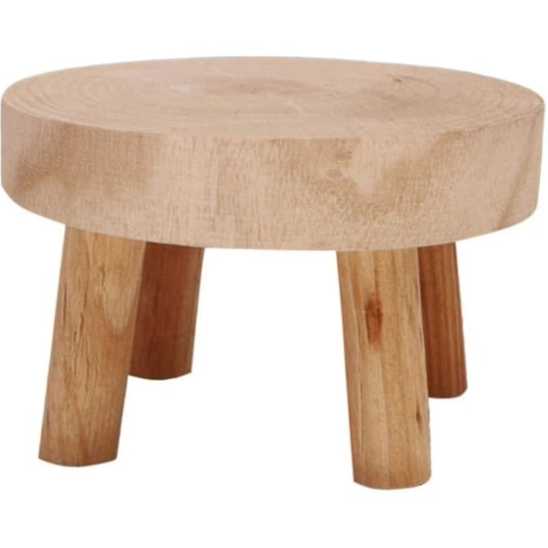 Mini Pyöreä Luonnonpuinen Jakkara, Puutarhajakkara - 3.5\"