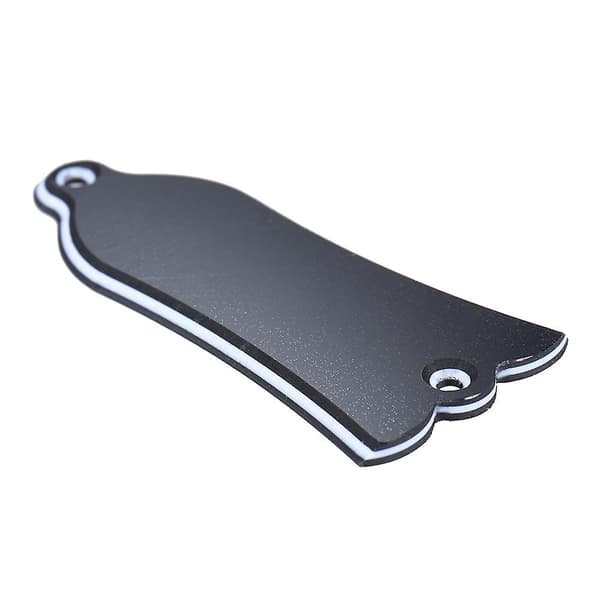 2 Håls Klockformad PVC Dragstångsskydd Scrollplatta för Gibson LP SG Flying V ES Gitarr Svart