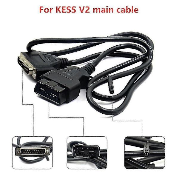 Kess V2 Connector Huvudtest 16-stifts till 25-stifts kabel OBD2 diagnostiskt verktyg OBD-II Adapterkablar Tuning Kit DB25-stifts omvandlare förlängningskablar
