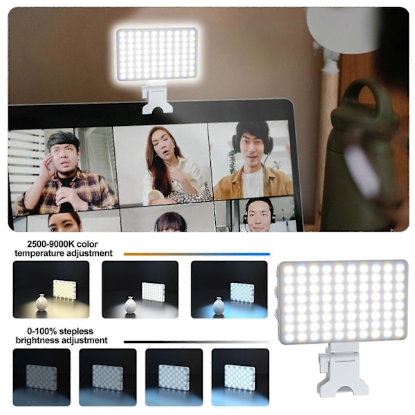 Ladattava puhelinvalo klipsillä, LED-selfievalo, himmennettävä, superkirkas, välkkymätön videovalo, meikkilamppu