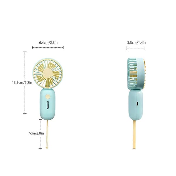 Bærbar Ventilator Håndholdt Opladningsventilator Mini Ventilator Lomme Mini Ventilator-FARVE: PK