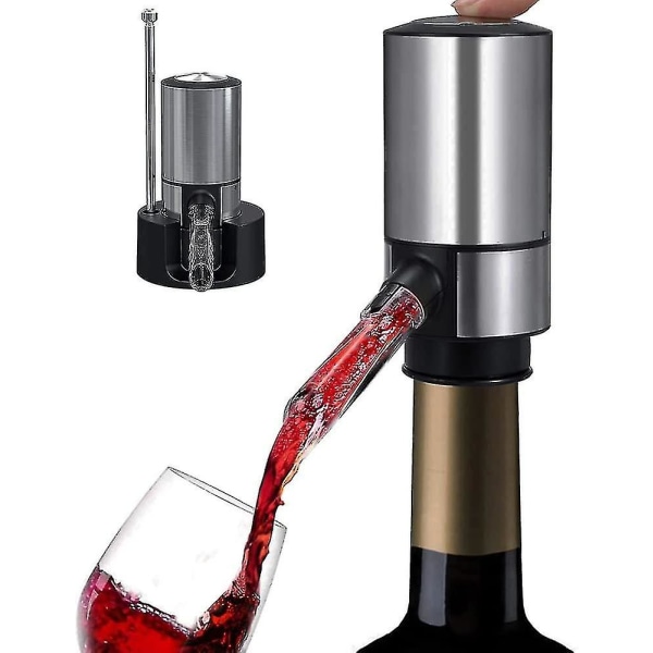 Elektrisk vinluftare och dispenser, vinkaraffpump, laddningsbar automatisk vinluftare hällpip, smart vinkaraff med ett tryck med lagringsbas