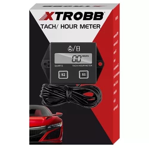 Engine Hour Meter with Tachometer (RPM) 9999.9 h for 2-4 Cyl