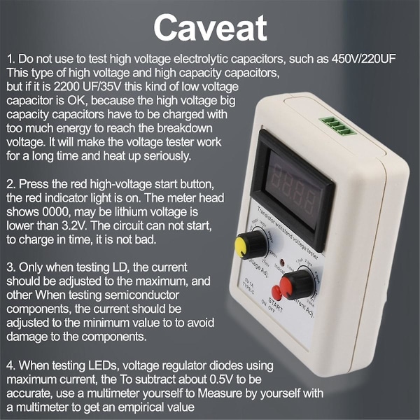 Transistor Tester for IGBT, Diode, MOS, Triode, LED - Spenningstester 120-270V