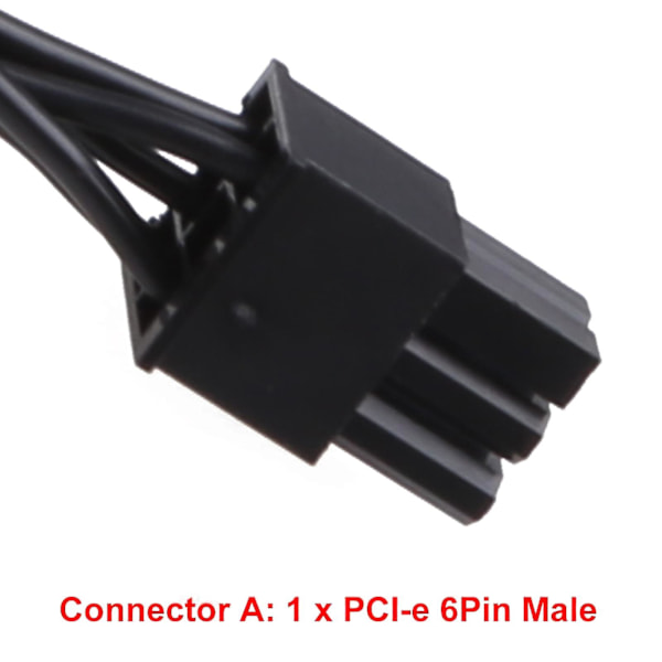 50cm Högkvalitativ Pci-e 6 Pin Hane Till 1 Till 4 Sata Hona Strömförsörjningssplitter