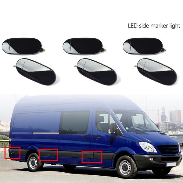 6X LED Dynamiska Sidomarkör Blinkers Lampa för Sprinter W906 2006-2018 2006-2016
