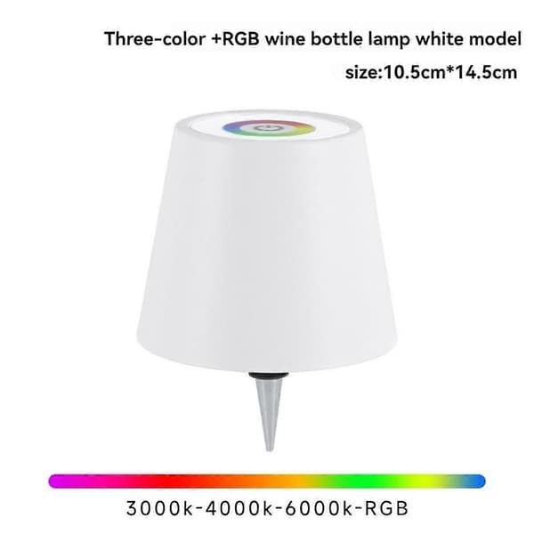 Langaton Pullolamppu RGB-tilat & 3 Värin Portaaton Himmennys Pullolampun Varjostin Ladattava Pullovalo
