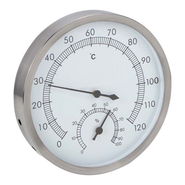 2-i-1 Damp Sauna Termometer Hygrometer Thermo Hygrometer Indendørs i Rustfrit Stål