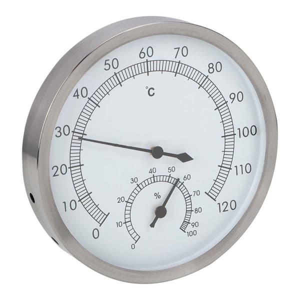 2-i-1 Dampbadstermometer Hygrometer Thermo Hygrometer Innendørs i Rustfritt Stål