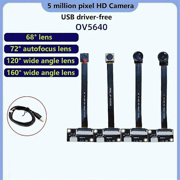OV5640 5 Miljoner Videokameramodul Notebook USB Drivrutinsfri Modul för DIY Elektronisk Komponent, 16