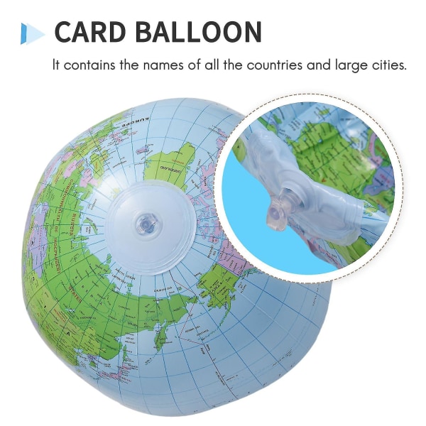 Oppustelig Legetøjs Globe Tellurion Geografisk Kort Bold 40 Cm