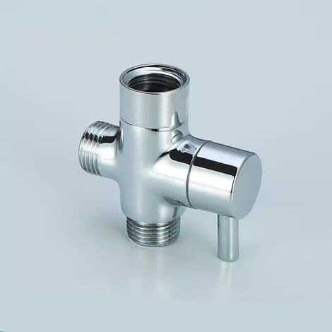 3-vejs 1/2\" BSP (21 mm) forkromet messing brusearm splitteradapter til rundt brusehoved og håndbruser