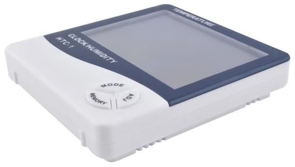 Vejrstation med ur LCD, inde/ude temp & luftfugtighed, batteri