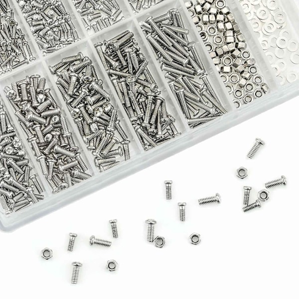 Glasögon reparationsverktygssats 1000 st glasögon skruvar och muttrar sortiment med mini skruvmejsel och pincett