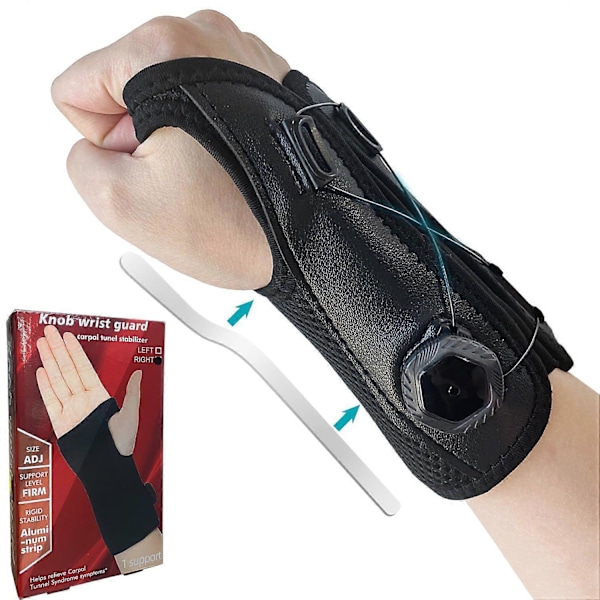 Håndledsstøtte Stabilisator Håndledsbeskytter til Højre Hånd med Aftagelig Skinne og Justerbare Elastiske Stropper