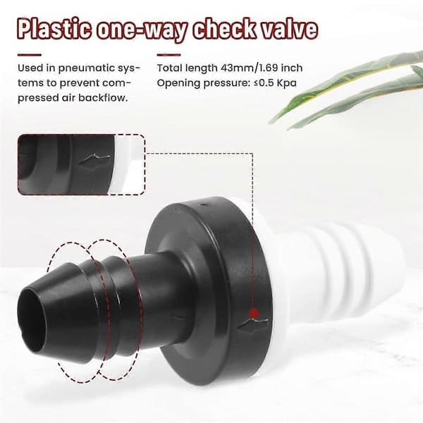 2 st 3/8 tum 10 mm Inline ABS Envägsvatten Backventil för Bränsle Gas Vätska Luft