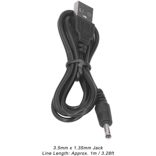 3-pak 3,5x1,35 mm USB-strømkabel, opladerstikkabel, 5V DC-ledning til ventilator, telefonhøjttaler