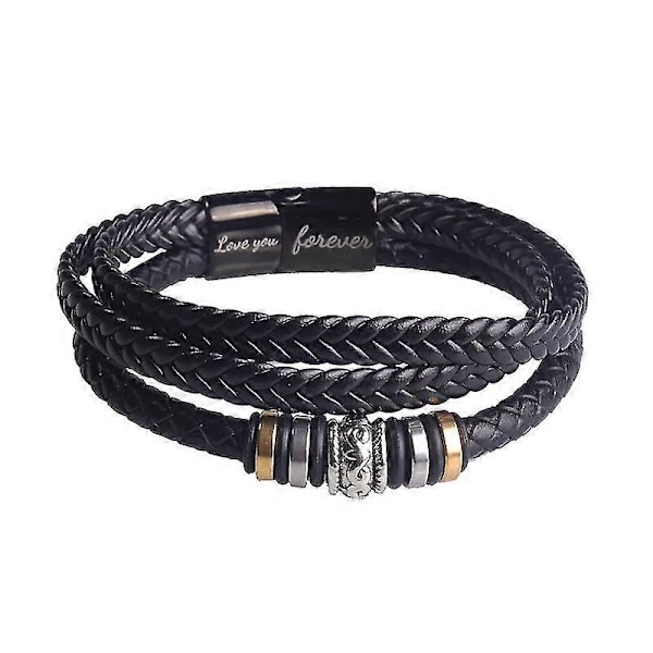 Modejusterbart armband för män, handledsband med texten \"Love You Forever To My Son\", present med ask