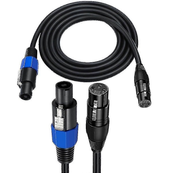 Speakon - XLR -kaapeli Speakon-pistoke uros - XLR 3-nastainen naaras kaiuttimen jatkokaapeli mikrofonijohto kierrelukolla