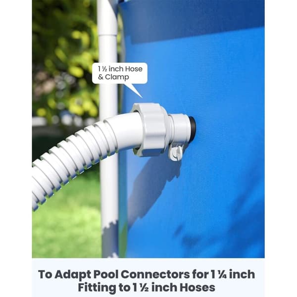 Typ B slangadapter för pumpar, 2-pack, poolslangadapter för 1,5\" och 1,25\" kopplingar