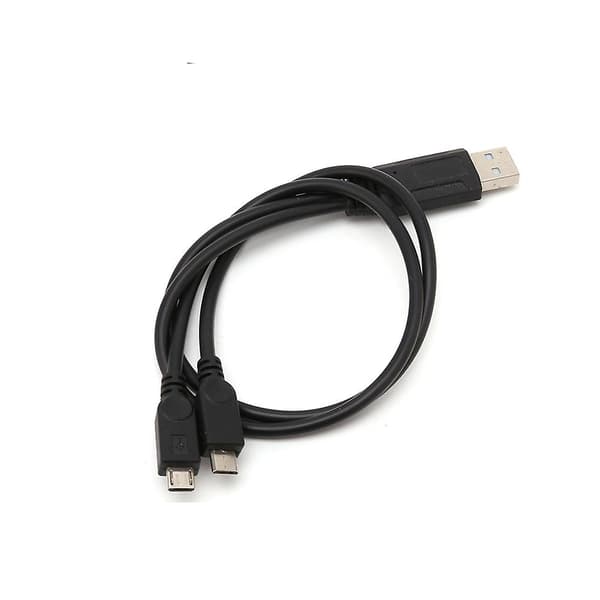 Bærbar USB hann Universal Micro USB Dobbel hann Y Adapter Splitter Kabel