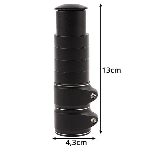 Stem Extender 28.6 mm (1-1/8) A-head black, set with rings