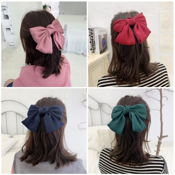 Bowknot Hair Clip Hair Band för flickor Sweet Hair Accessories Navy Blue Hair Clip