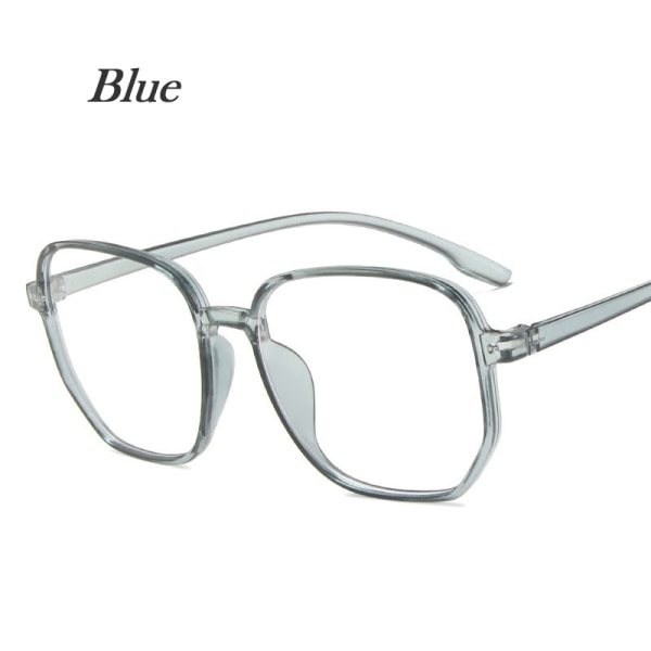 Blå Anti-blått ljus Unisex Transparent Polygon Myopia Glasögon Blue -150