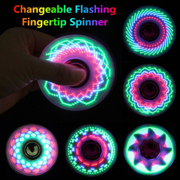 18 Variabel LED-blinkande fingertopp Spinner dekompressionsleksak Rose