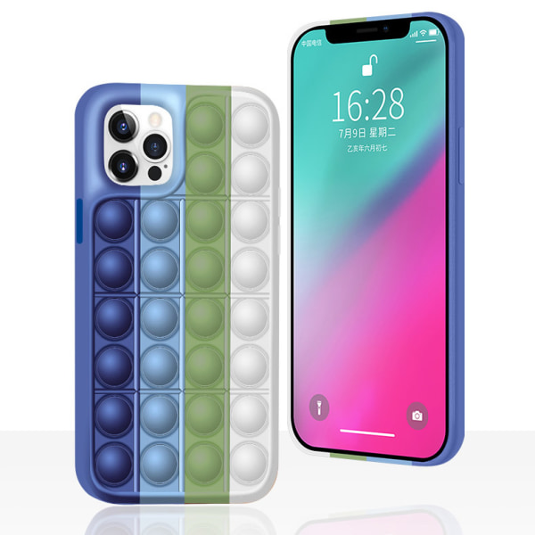 Pop it Fidget Cover Shell för iPhone7plus/8plus - MultiColor Blue