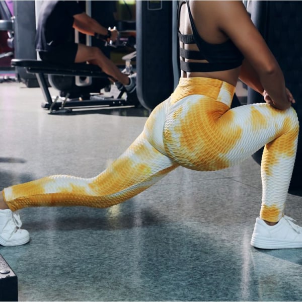 Yoga Byxor Dam Legging Byxor Tie-Dye Fitness Sportkläder Rose XL