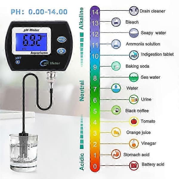 Akvarium Multi-Parameter Vannkvalitetstester med EU-plugg for nøyaktig pH-overvåking