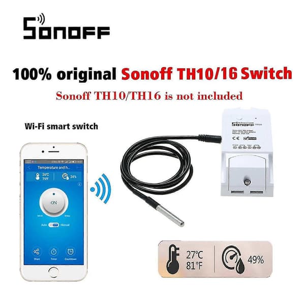 Sonoff Vandtæt Ds18b20 Temperatursensor?hjemmeautomatisering