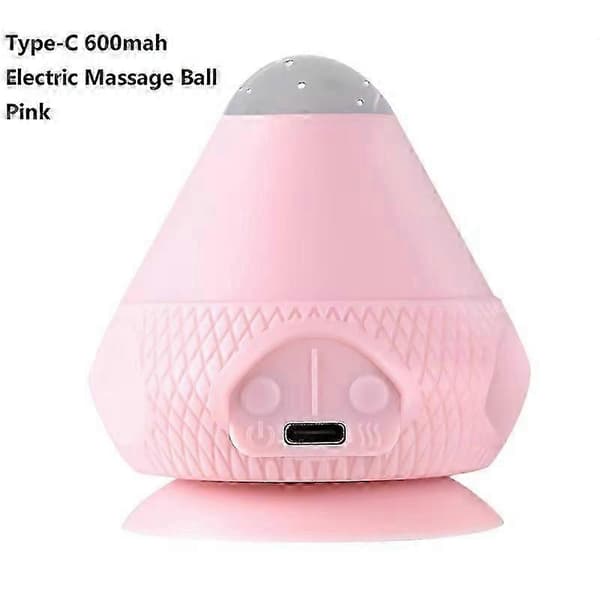 Massagebold med varme, vibrations triggerpunktbold silikone selvmassager Sakura Pink