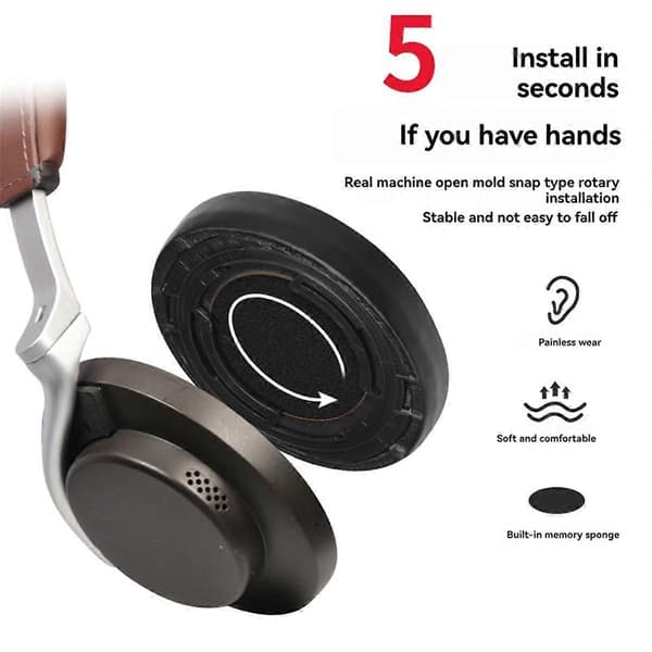 AONIC50 øreputer for Shure AONIC 50 støydempende hodetelefoner erstatningsøreputer øreputer Rep Black