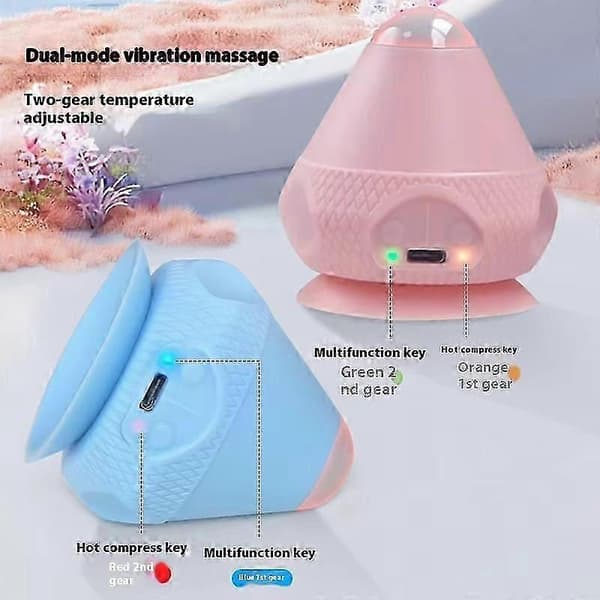 Massagebold med varme, vibrations triggerpunktbold silikone selvmassager Sky Blue