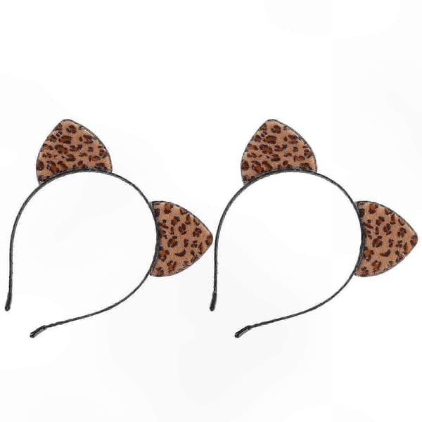 2-pack Leopardmönstrade katthårband för cosplay och fest