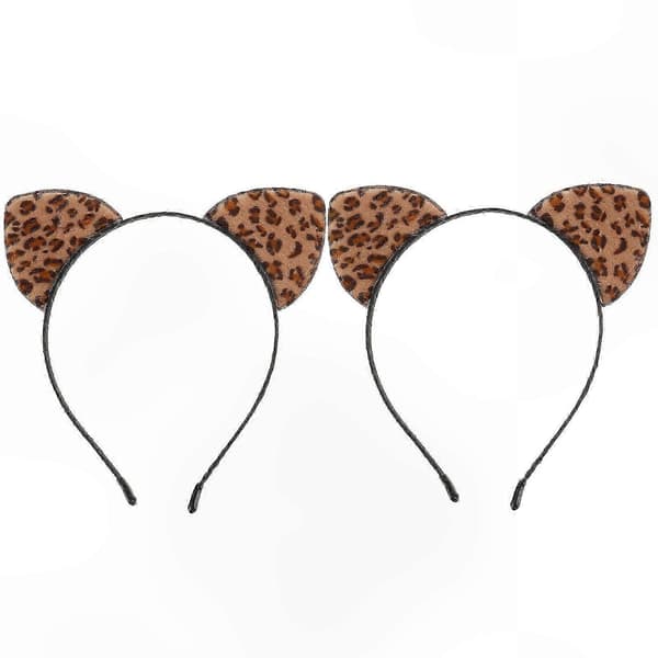 2-pack Leopardmönstrade katthårband för cosplay och fest
