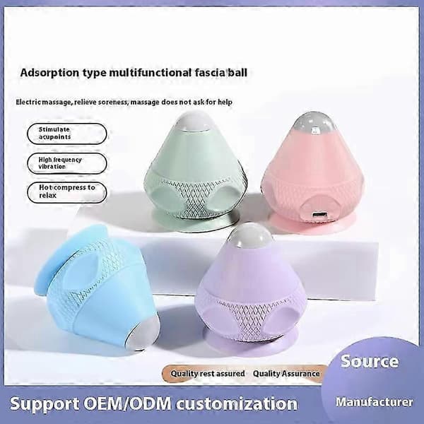 Massagebold med varme, vibrations triggerpunktbold silikone selvmassager Cigarette Grey