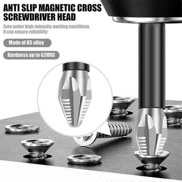 11 stk. Driver Bit K5 Slagskrutrekkerbits Anti-skli Magnetiske Borebits Tenner Phillips Krysshode E