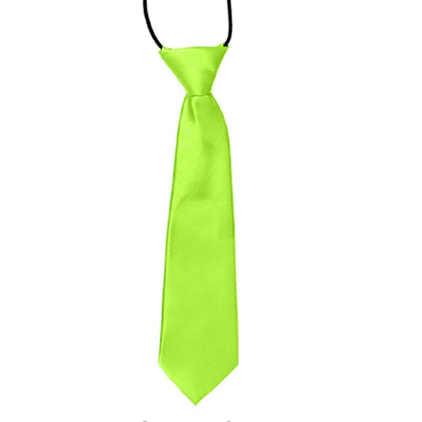 Pustende elastisk ensfarget slips for gutter til bryllup Fluorescent Green