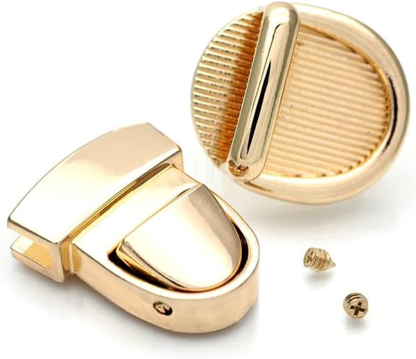 7/8\" Push Lock Premium Pungelås Hardware 2-pak (Guld)