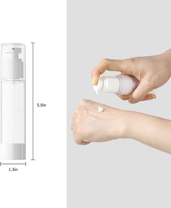 6 st bärbara 50 ml pumpflaskor: Påfyllningsbar luftpumpdispenser för resor och hemmabruk