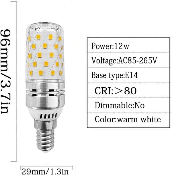 4st E14 12W LED-kronljuslampor 6000K