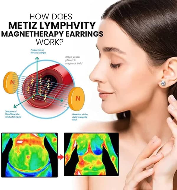 4 par Magnetology Lymphvity Germanium Øreringe Lymphactive Mag Studs Magnetisk Terapi Øreringe 8 mm