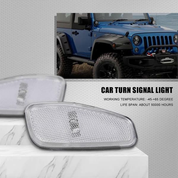 Bil Side Refleksjon Advarsel Blinklys Lampe Front Blinklys For Jeep Renegade 2014-2 White