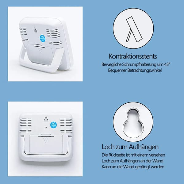 2 stk. termometer til indendørs brug, rumtermometer digitalt indendørs, LCD intelligent hygrometer